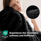Bedsure GentleSoft Black Throw Blanket for Couch - Super Soft Cozy Blankets Gifts for Women Men Girls, Cute Small Fleece Throws for Bedroom Home Decor, 50x70 Inches