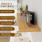 Fun Memories Floating Shelves, 8 Inch Deep Floating Shelves, Rustic Wood Fireplace Mantel 48 in Long, 48 x 8 Floating Wall Shelves for Living Room, Kitchen, Bedroom, Oak Color, 1 Pack