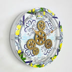 The Gears Clock Wall Clock Italy Collection with Moving Gears (Sorrento, 10 inch Round)