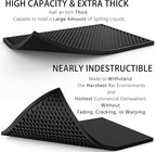 Silicone Drip Mat - 1/2 Inch Thick, Heat-Resistant and Food Safe - Counter Top, Coffee Bar or Restaurant - Drying Mat for Glasses - 18x12 Inches