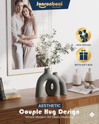 Hug Donut Decorative Vase Set - Dark Gray Modern Minimalism Industrial Style Vases Home Decor, Matte Ceramic Decorations for Living Room Shelf, Bookshelf Mantle Entryway Table or Console Décor(Gray)