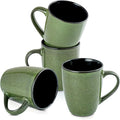 Ceramic Mugs 12oz,Large Ceramic Coffee Cups for Men, Women, Dad, Mom, Modern Coffee Mugs With Handle For Tea,Latte,Cappuccino,Cocoa. (green 4pack)
