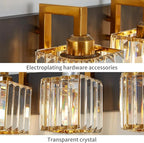 Modern Bathroom Vanity Light 5-Lights Black Gold Crystal Wall Lamp Bathroom Modern Crystal Vanity Lighting