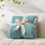 Snuggle Sac Teal Blue Reversible Super Soft Blanket Twin Size for Bed and Sofa, Heather Teal, 60x80 inches
