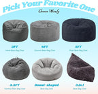 Hobestluk 3 in 1 Bean Bag Chair Giant Bean Bag Chairs for Adults with Bubble Cover Convertible Bean Bag Floor Cushion with Machine Washable Cover for Living Room (Bubble Dark Grey)