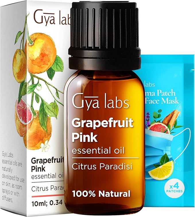 Gya Labs Grapefruit Essential Oil for Skin & Diffuser - 0.34 Fl Oz - 100% Pure Natural Grapefruit Oil for Hair, Aromatherapy DIY & Candle Making Scent