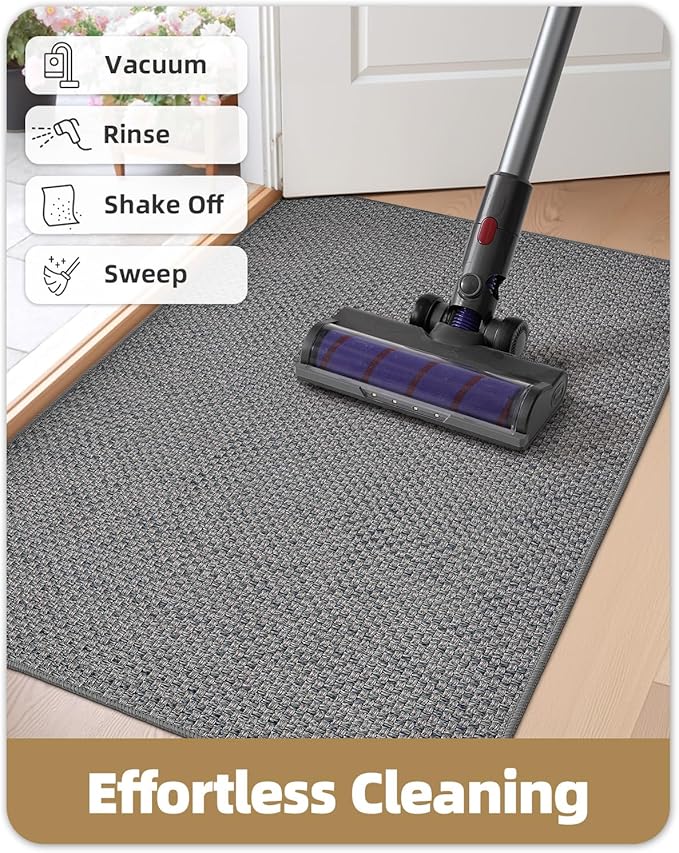 Color&Geometry Front Door Mat Indoor 21"x31", Rugs for Entryway, Non Slip Washable Low-Profile Inside, Entry Mat Entry Rug Door Mat Indoor Entrance, Light Grey (Fold)