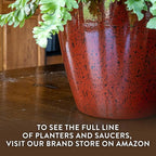 Classic Home and Garden Vogue Planter Pots w/Pottery Quality Finish - Modern Indoor & Outdoor Flower Pots - UV-Resistant Porch Planters - Decorative Pot for Flowers & Herbs (8” Lava Red)