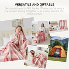 LURKA Checkered Sherpa Fleece Throw Blanket - Extra Thick and Warm Winter Soft Fuzzy Plush Blanket for Couches, Beds & Pets, Powder Pink, 50x60 Inches