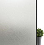 Frosted Glass Window Privacy Film Decorative, Bathroom Privacy Film for Glass Windows Cover, Static Cling, Removable, Reusable, Anti-UV, Anti-Glare, Heat Blocking,（Pure,17.5X196.9Inch）