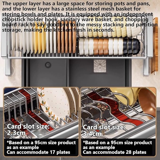 Kitchen Sink Rack Sink Above The Dish Drain Dish Washing Rack Stainless Steel Multifunctional Dish Storage Rack,Over The Sink Drying Rack for Dishes(2,65cm/25.6in)