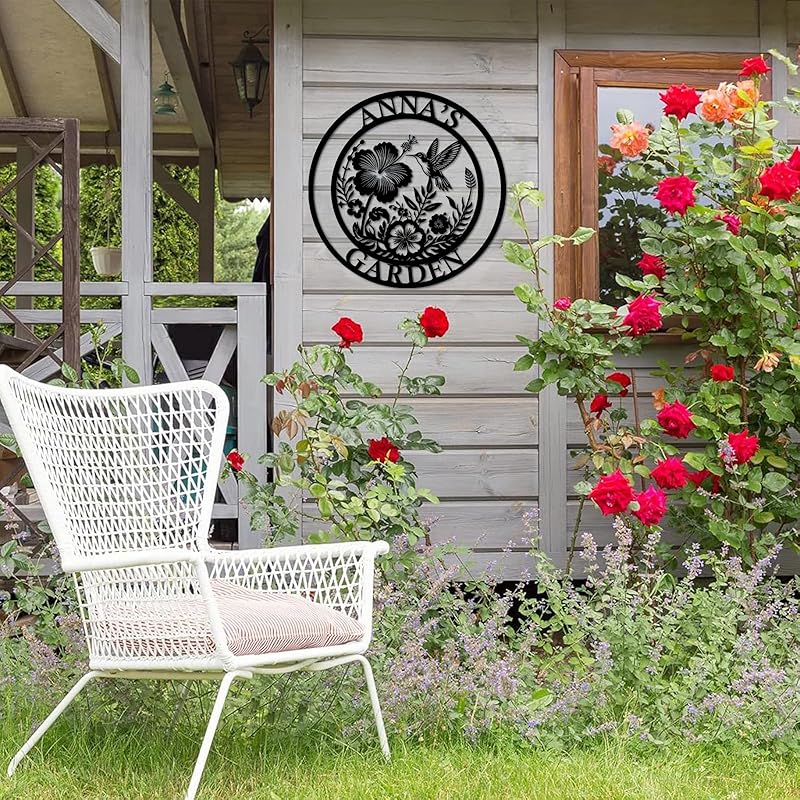 Custom Metal Garden Sign, Personalized Metal Home Garden Sign, Garden Gecor for Outside, Personalized Garden Signs with Name, Flower Garden Sign, Mom Grandma Women gifts