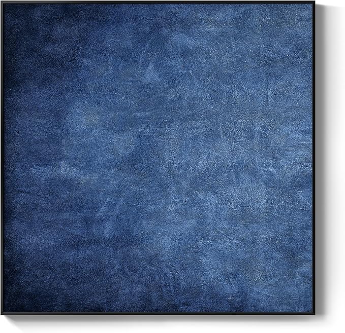 Framed Navy Blue Modern Abstract Wall Art, Canvas Paintings Artwork for Walls, Minimalist Blue Art Prints Pictures for Living Room, Hallway, Bedroom, Office, Bathroom Wall Decor -24x24 Inch