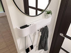 OLEEK Wall Mounted Coat Rack with Shelf - Wall entryway Shelf with Hooks - entryway Hooks - Modern Coat Rack - Wooden Mount for Home Decor - Jacket Hanger