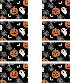 XCHI BOO Spooky Ghost Pumpkin Halloween Cloth Placemats Set of 8 Table Mats Table Decorations 12x18 Inch