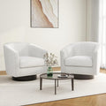 Swivel Barrel Accent Chair, Modern Round Corduroy Fabric Arm Chair for Living Room, Bedroom, Comfy Club Reading Chairs for Adults (Corduroy Beige, Set of 2)