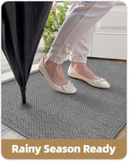 Color&Geometry Front Door Mat Indoor 27"x59", Rugs for Entryway, Non Slip Washable Low-Profile Inside, Entry Mat Entry Rug Door Mat Indoor Entrance, Light Grey (Rolled-up NO Creases)
