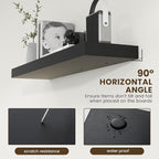 12'' Deep Floating Shelves, 48 Inch Large Floating Shelf Black, Deep Wall Shelves for Living Room Bathroom Laundry Room Bedroom Kitchen Home Office - Black