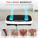 Hurtle Fitness Vibration Platform Machine - Home Gym Whole Body Shaker Exercise Machine Workout Trainer Fast Weight Loss w/Resistance Bands Easy Carry Wheel Remote Adjustable Speed