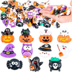 65 Pcs Mini Halloween Figurines Bulk Miniatures Resin Pumpkin Ghost Candy Hat Halloween Garden DIY Accessories for Halloween Decoration Goodie Bags Stuffers, 10 Styles