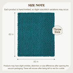 Carriediosa Chunky Knit Throw Blanket 50" X 60", 100% Hand Made Large Chenille Loop Yarn Soft Fluffy Throws for Couch Sofa Bed, Big Crochet Cozy Heavy Thick Cable Woven Blankets, Teal