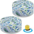2 Pack Outdoor Inflatable Ottoman Waterproof Inflatable Pouf Foot Rest with Handle D21 x H9 Portable Outdoor Foot Rest for Patio Garden Camping or Home