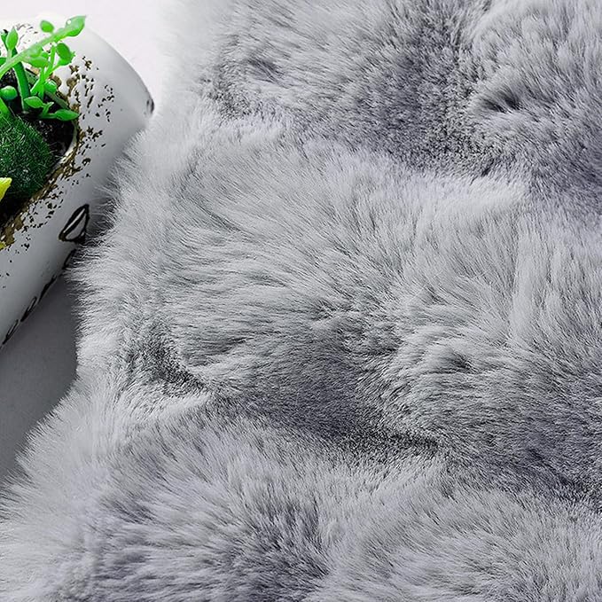 UKELER Ultra Soft Throw Blanket Grey Fluffy Blankets & Throws Faux Fur Blanket for Couch, Bed, Sofa Cozy Plush Warm Thick Velvet Blanket for Women, Men 50''x60''
