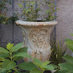 Vintage European Giant Garden Urn Planter, Decorative Cement and Fiber Flower Pot, Make Rust Finished, Wrap Foam Safely Delivered from Local Warehouse (Vintage, Large)