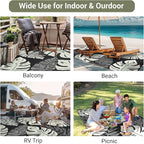 GAOMON Outdoor Rug Waterproof 9x18 Patio Rug Reversible Camping Mat, Foldable Portable Outdoor Plastic Straw Rugs RV Picnic Carpet with Bag & 4 Stakes, UV Resistant Outside Carpet for Deck Balcony