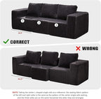 Modular Sectional Sofa 3-Seater Modular Couch with Deep Seat Memory Foam Cloud Chair with Pillows Oversized Sectional Sofa for Living Room Bedroom (Strip Grey, 3-Seater)