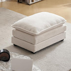 Karl home Modular Ottoman for Sectional Sofa, Teddy Fleece Comfy Upholstered Furniture for Living Room, Apartment, Studio, Office, (Ottoman, Teddy Beige)