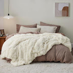 Bedsure GentleSoft Fluffy Cream Blankets Queen Size for Bed, Thick Sherpa Faux Fur Fleece Fuzzy Plush Winter Warm Heavy Soft Full Queen Blankets, Bedroom Decor Cream Gifts Cozy Gifts for Women, 90x90