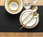 Solino Home Linen Black Table Runner 48 Inches - 100% Pure Linen Small Table Runner 14 x 48 Inch Ideal for Dresser and Coffee Tables - Fall, Autumn, Halloween, Thanksgiving - Fete