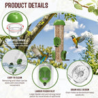 LONA Bird Feeders for Outdoors 2 Pack, Tube Feeder Weatherproof with Multiple Hanging Methods, Wild Bird Feeding Silo for Outside, 3 Port