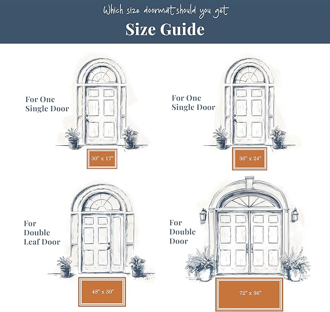 Barnyard Designs Natural Coco Coir Heavy Duty Backing Doormat - Large Cute Non-Slip Front Door Welcome Mat for Outside Entrance or Porch Entry, Brown (36x72, Border)