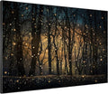 SIGNWIN 60"x72" Extra Large Framed Wall Art Magical Firefly Night Forest, Enchanted Woodland Scene for Home Living Room Bedroom Decor (Frame Assembly Required)