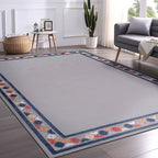 Beverly Rug Outdoor Rug 8x10 Modern Bordered Area Rugs for Indoor and Outdoor Patio Easy to Clean Non Shedding Living Room Porch Garden Washable Outside Carpet (8 x 10 Gray)