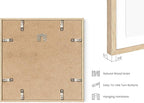 HAUS AND HUES Square Picture Frames 12 x 12 Set of 9 - Photo Gallery Wall Frame Set, Wood 12x12 Frames, 12 x 12 Frames Gallery Wall Set, 12x12 Frame with Mat, Square Frames 12x12 (Beige Oak Frames)