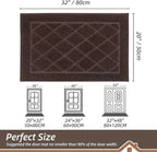 BEQHAUSE Dirt Trapper Door Mat 20" x 32", Doormat Non-Slip Entryway Rugs Washable, Dog Door Mat Stain Resistant and Absorbent Welcome Floor Mat for Front Back Door, Muddy Wet Shoes & Paws, Brown