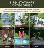 Regal Art & Gift Outdoor Garden Décor, Unique Bird Sculpture, Rustic Metal Bird Statues, Garden Ornaments, Bird Figurine for Lawn, Decorative Sculpture, Heron, Blue, Wings Up, 47"height