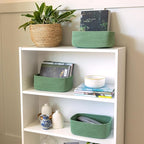 NaturalCozy 11.8"x8"x4.5” Rectangle Storage Baskets for Shelves 3 Pack | Cotton Rope Woven Small Baskets for Organizing | Small Storage Bins for Nursery, Bathroom, Closet, Shelf, Decorative, Gift