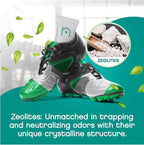 Shoe Deodorizer with Zeolites 2-Pack - Odor Eliminator, Air Freshener, Smell Absorber, Sneakers, Gym Bags, Soccer Cleats, Closets, Pet Area, Reusable - Shoe Deodorant