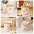 INough Toy Storage Baskets Woven Cotton Rope Storage Basket for Kids, Blanket Baskets for Living Room Toys Organizer with Embroidery Decor, Cute Baskets with Handle for Nursery, Playroom (Giraffe)