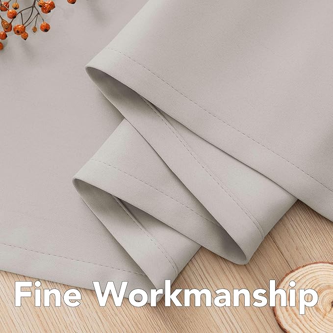 H.VERSAILTEX Premium Blackout Thermal Insulated Room Darkening Curtains for Bedroom/Living Room - Classic Grommet Top (2 Panels, Stone, 52 Inch by 108 Inch)