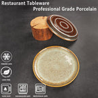 Ceramic Dinner Plates Dish Set,Set of 4,for Lunch snacks -Microwave Oven & Dishwasher Safe,Scratch Resistant,Dinnerware Kitchen Porcelain Serving Dishes 10 Inch Round
