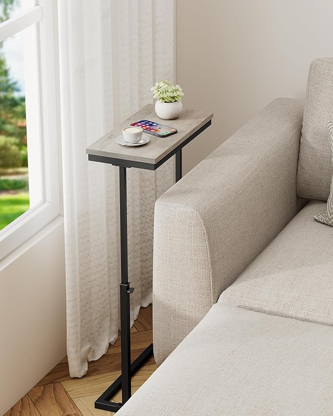 TUTOTAK End Table, Side Table, Tall Couch Table, Sofa Table, Living Room, Bedroom, Greige TB01BG0832