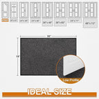 Mibao Front Door Mat, Dirt Trapper Welcome Mat for Outdoor Indoor, Non-Slip Waterproof Doormat, Durable Machine Washable Low Profile Entry Rug for Back Door Outside Patio Porch, 30" x 18", Grey