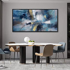 DUNHUANG ART Nordic Luxury Gold Abstract Canvas Wall Art for Living Room - Modern Decor for Home & Office - Framed Prints Painting Ready to Hang 20"x40"