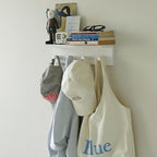 Entrance Coat Rack ，Coat Hooks, Wall-Mounted Wooden Hook Rack, Wall-Mounted Shelves are Very Suitable (White Finish-2)