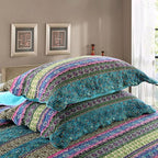 NEWLAKE Quilted Cotton Bed Pillowcases, Striped Jacquard Style, 2 Pieces, 20x27 Inch